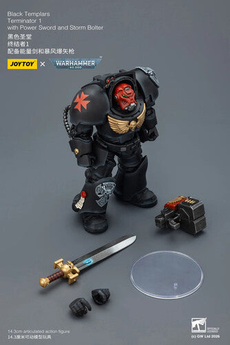 Warhammer 40K: Black Templars - Terminator 1 with Power Sword & Storm Bolter - 1/18 Scale Action Figure