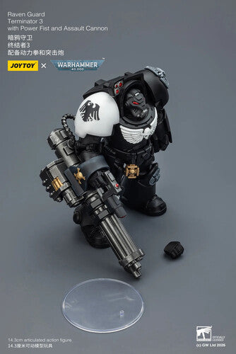 Warhammer 40K: Raven Guard - Terminator 3 with Power Fist and Assault Cannon - 1/18 Scale Action Figure