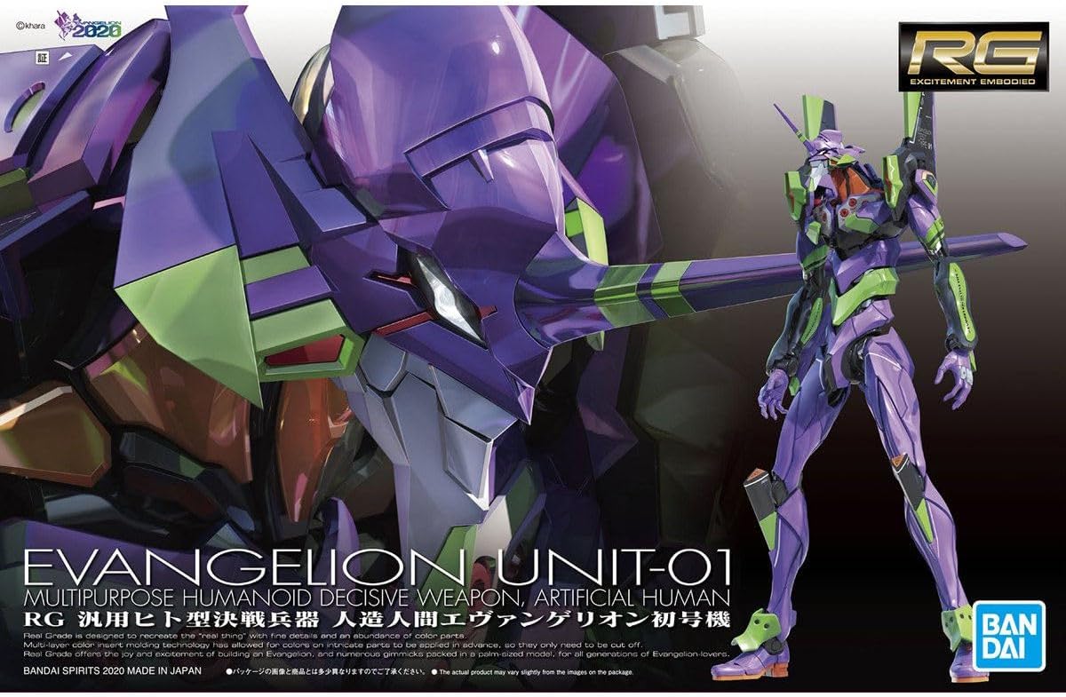 Evangelion: Multipurpose Humanoid Decisive Weapon Artificial Human Evangelion Unit-01 - RG Model Kit - Videguy Collectibles