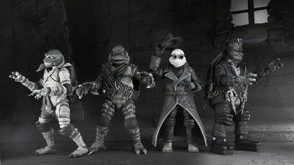 Teenage Mutant Ninja Turtles x Universal Monsters (Black & White) - Action Figure (4 Pack)