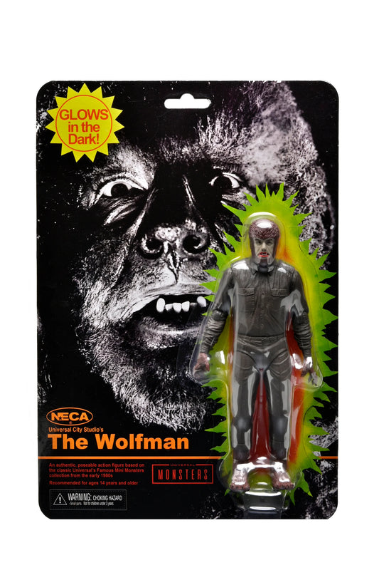 Universal Monsters: The Wolf Man - Glow in the Dark Retro Style Poseable Action Figure