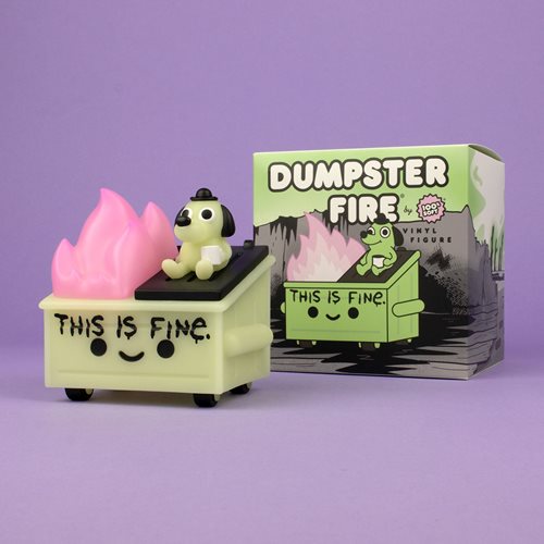 100% Soft: “This is Fine” Dog Dumpster Fire Vinyl Figure