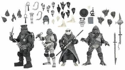 Teenage Mutant Ninja Turtles x Universal Monsters (Black & White) - Action Figure (4 Pack)