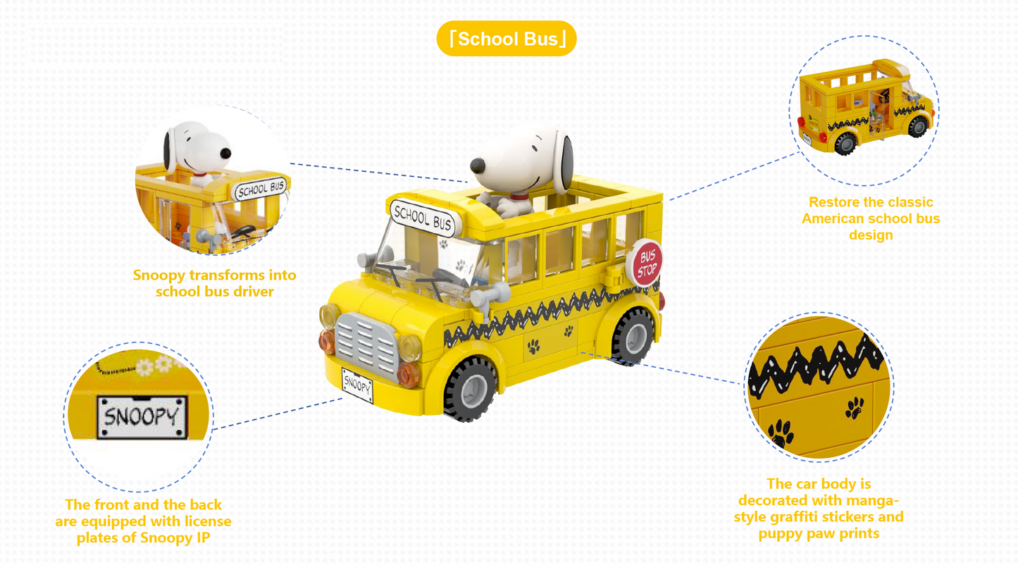 Peanuts: Snoopy School Bus - Brick Kit