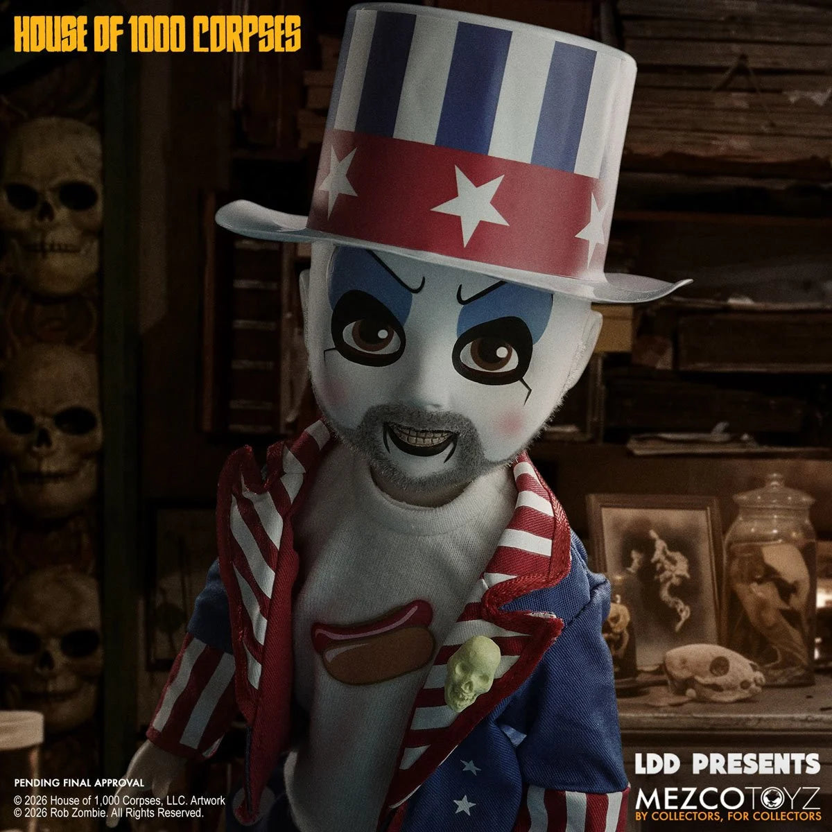 [Pre-Order] Living Dead Dolls Presents: Rob Zombie's House of 1000 Corpses - Captain Spaulding 10-inch Doll