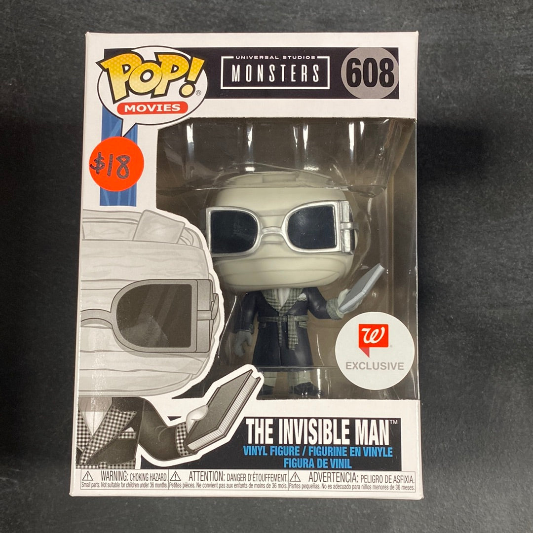 Funko POP! Movies: Universal Monsters - The Invisible Man (Black and White) #608 (Walgreens Exclusive)