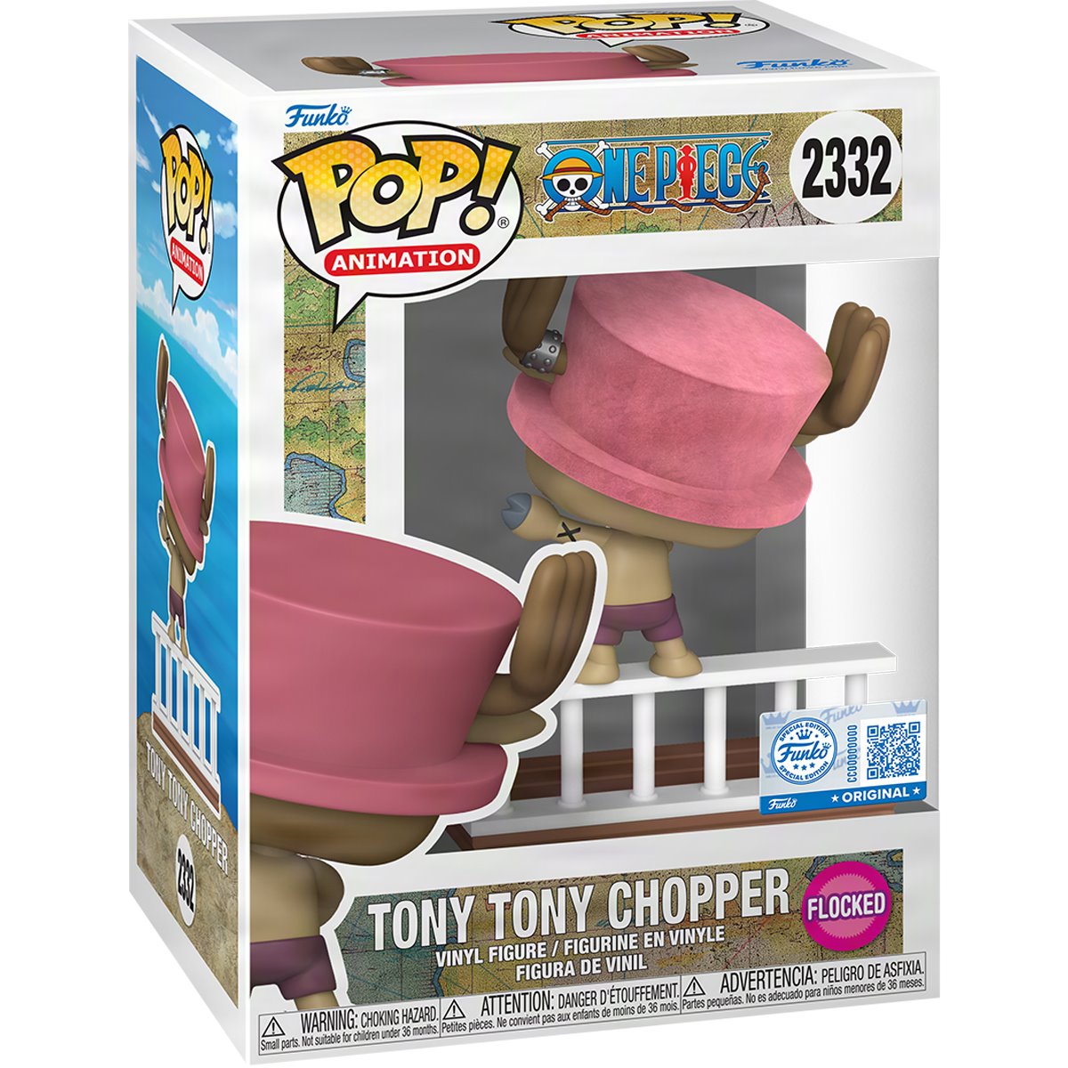 [Arriving Soon] Funko POP! Anime: One Piece - Tony Tony Chopper (Straw Hat Pirates) (Flocked) #2332 (Entertainment Earth Exclusive)