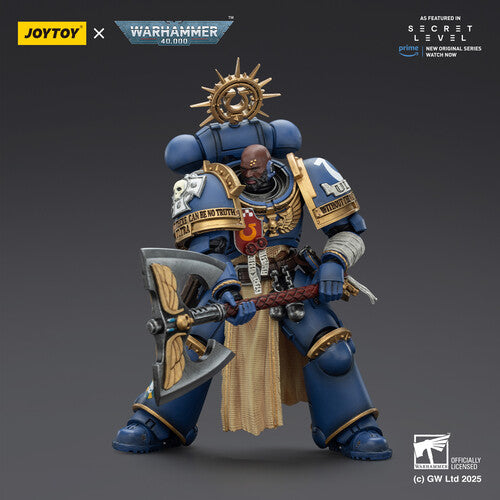 (Pre-Order) Warhammer 40K: Secret Level - Ultramarines Metaurus with Power Axe Stormshield and Plasma Pistol - 1/18 Scale Action Figure