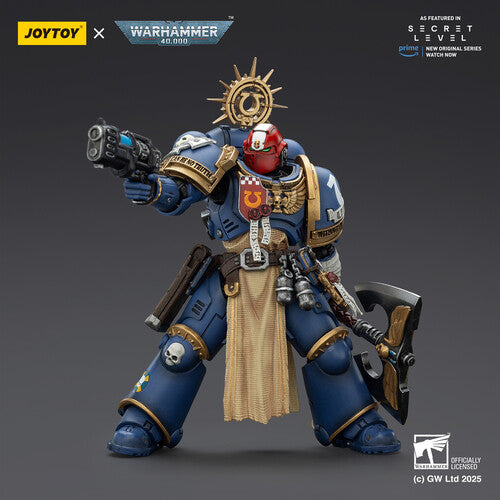 (Pre-Order) Warhammer 40K: Secret Level - Ultramarines Metaurus with Power Axe Stormshield and Plasma Pistol - 1/18 Scale Action Figure