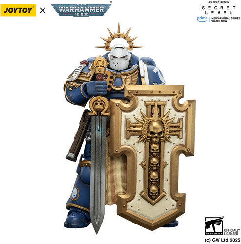(Pre-Order) Warhammer 40K: Secret Level - Ultramarines Levantus with Power Sword Stormshield and Bolt Pistol - 1/18 Scale Action Figure