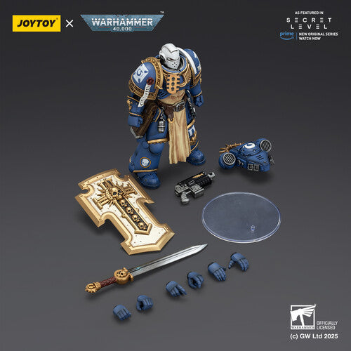 (Pre-Order) Warhammer 40K: Secret Level - Ultramarines Levantus with Power Sword Stormshield and Bolt Pistol - 1/18 Scale Action Figure