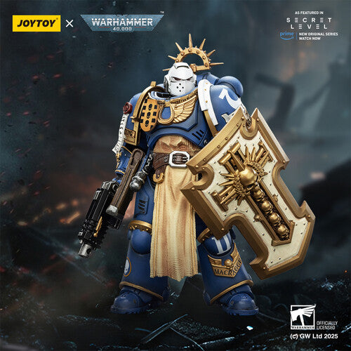 (Pre-Order) Warhammer 40K: Secret Level - Ultramarines Levantus with Power Sword Stormshield and Bolt Pistol - 1/18 Scale Action Figure