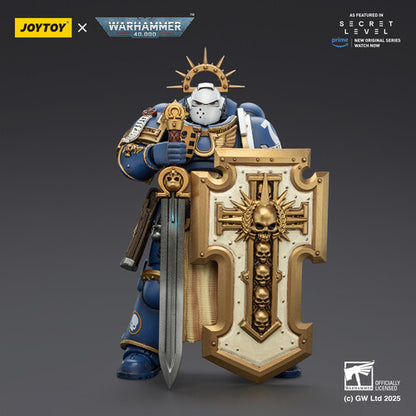 (Pre-Order) Warhammer 40K: Secret Level - Ultramarines Levantus with Power Sword Stormshield and Bolt Pistol - 1/18 Scale Action Figure