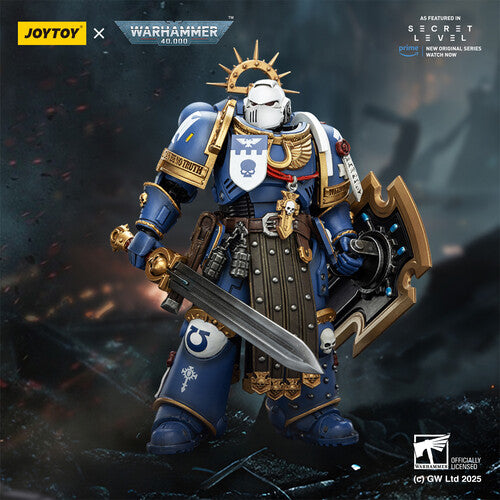 (Pre-Order) Warhammer 40K: Secret Level - Ultramarines Torvald with Power Sword Stormshield and Bolt Pistol - 1/18 Scale Action Figure