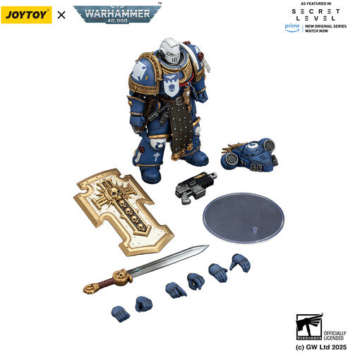 (Pre-Order) Warhammer 40K: Secret Level - Ultramarines Torvald with Power Sword Stormshield and Bolt Pistol - 1/18 Scale Action Figure