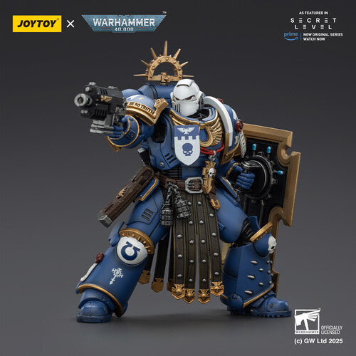 (Pre-Order) Warhammer 40K: Secret Level - Ultramarines Torvald with Power Sword Stormshield and Bolt Pistol - 1/18 Scale Action Figure