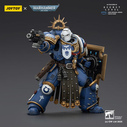 (Pre-Order) Warhammer 40K: Secret Level - Ultramarines Torvald with Power Sword Stormshield and Bolt Pistol - 1/18 Scale Action Figure