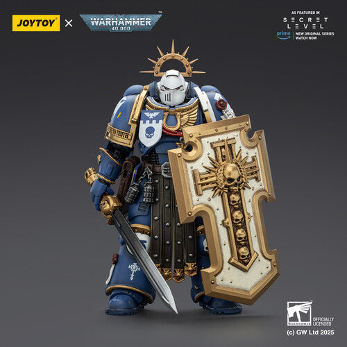 (Pre-Order) Warhammer 40K: Secret Level - Ultramarines Torvald with Power Sword Stormshield and Bolt Pistol - 1/18 Scale Action Figure