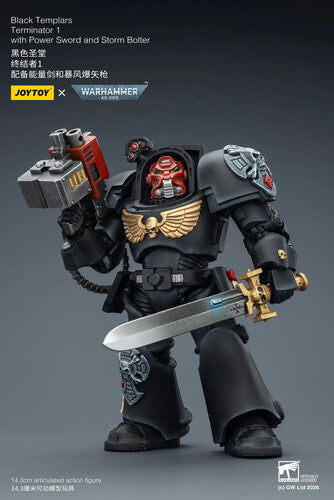 Warhammer 40K: Black Templars - Terminator 1 with Power Sword & Storm Bolter - 1/18 Scale Action Figure