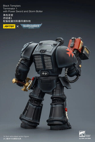 Warhammer 40K: Black Templars - Terminator 1 with Power Sword & Storm Bolter - 1/18 Scale Action Figure