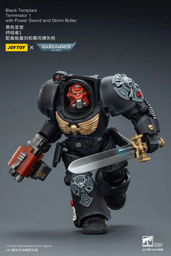 Warhammer 40K: Black Templars - Terminator 1 with Power Sword & Storm Bolter - 1/18 Scale Action Figure