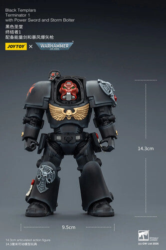 Warhammer 40K: Black Templars - Terminator 1 with Power Sword & Storm Bolter - 1/18 Scale Action Figure