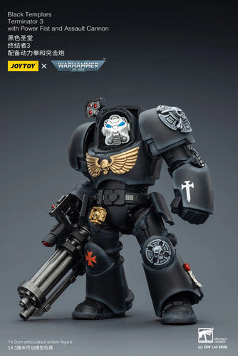 Warhammer 40K: Black Templars - Terminator 3 with Power Fist and Assault Cannon - 1/18 Scale Action Figure