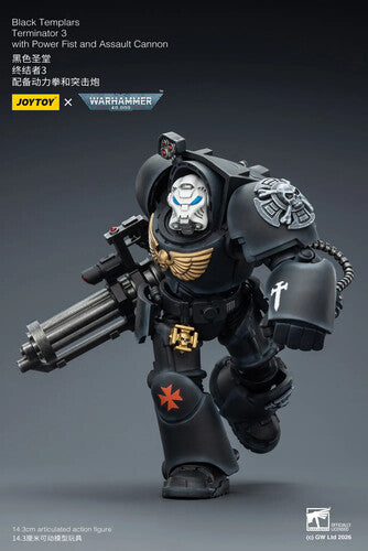 Warhammer 40K: Black Templars - Terminator 3 with Power Fist and Assault Cannon - 1/18 Scale Action Figure