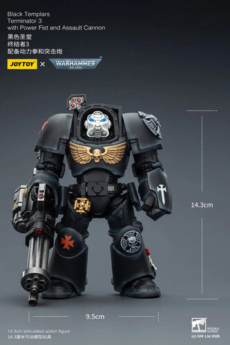 Warhammer 40K: Black Templars - Terminator 3 with Power Fist and Assault Cannon - 1/18 Scale Action Figure