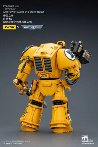 Warhammer 40K: Imperial Fists - Terminator 1 with Power Sword and Storm Bolter - 1/18 Scale Action Figure