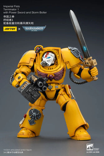 Warhammer 40K: Imperial Fists - Terminator 1 with Power Sword and Storm Bolter - 1/18 Scale Action Figure