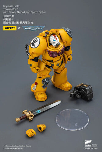 Warhammer 40K: Imperial Fists - Terminator 1 with Power Sword and Storm Bolter - 1/18 Scale Action Figure