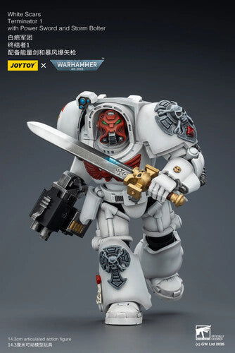 Warhammer 40K: White Scars - Terminator 1 with Power Sword and Storm Bolter - 1/18 Scale Action Figure