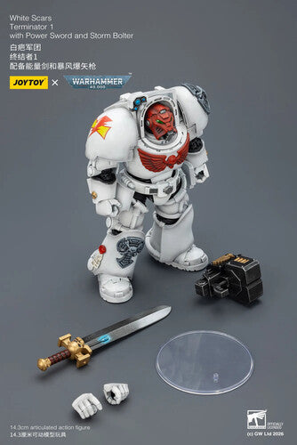 Warhammer 40K: White Scars - Terminator 1 with Power Sword and Storm Bolter - 1/18 Scale Action Figure