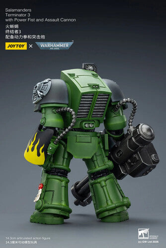 Warhammer 40K: Salamanders - Terminator 3 with Power Fist and Assault Cannon - 1/18 Scale Action Figure