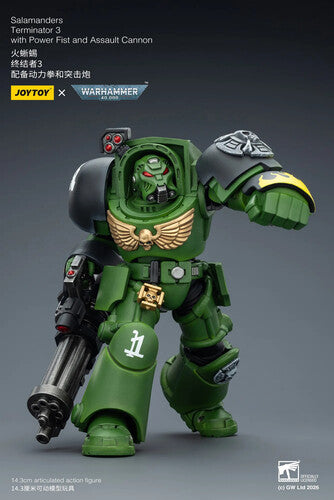 Warhammer 40K: Salamanders - Terminator 3 with Power Fist and Assault Cannon - 1/18 Scale Action Figure