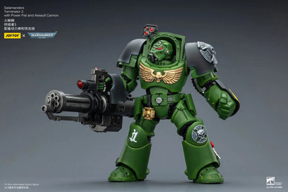 Warhammer 40K: Salamanders - Terminator 3 with Power Fist and Assault Cannon - 1/18 Scale Action Figure
