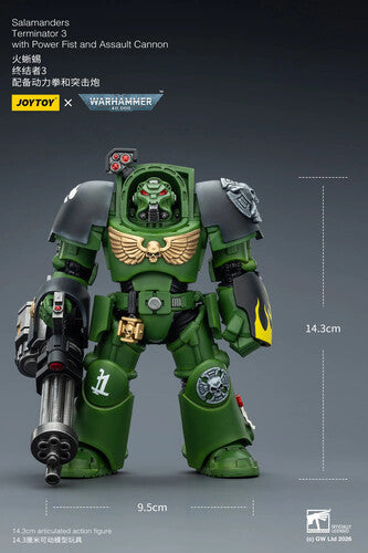 Warhammer 40K: Salamanders - Terminator 3 with Power Fist and Assault Cannon - 1/18 Scale Action Figure