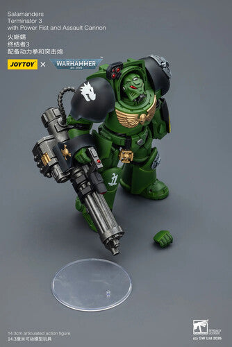 Warhammer 40K: Salamanders - Terminator 3 with Power Fist and Assault Cannon - 1/18 Scale Action Figure