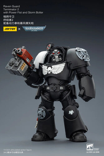 Warhammer 40K: Raven Guard - Terminator 2 with Power Fist and Storm Bolter - 1/18 Scale Action Figure
