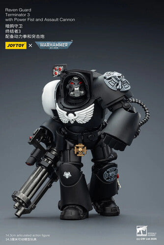 Warhammer 40K: Raven Guard - Terminator 3 with Power Fist and Assault Cannon - 1/18 Scale Action Figure