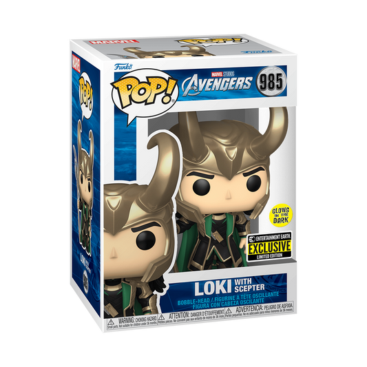 Funko POP! Marvel: The Avengers - Loki with Scepter #985 (Glow) (Entertainment Earth)