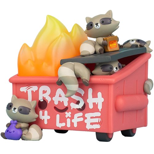 100% Soft: Trash Panda Dumpster Fire - Vinyl Figure - Videguy Collectibles