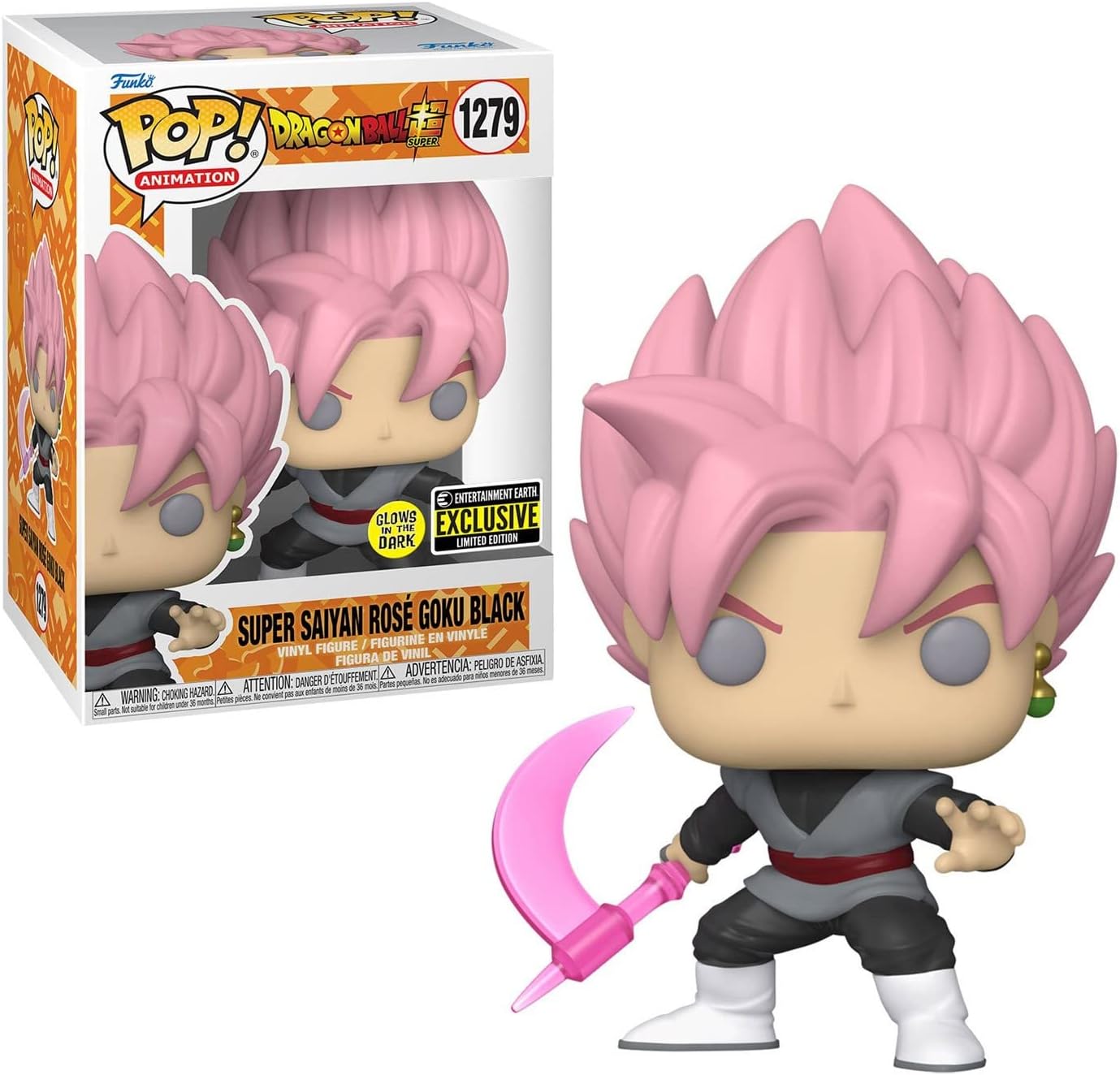 Funko POP! Animation: Dragon Ball Super - Super Saiyan Rosé Goku Black #1279 (Glows in the Dark) (Entertainment Earth Exclusive)