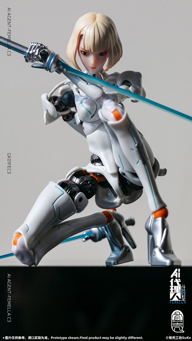 AI Agent-Fememlla C3 (Solid Color ver.) 1/12 Scale Action Figure