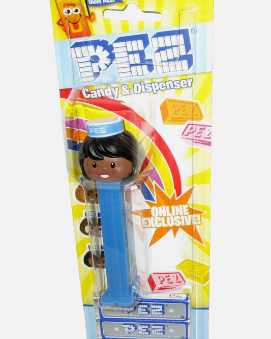 PEZ Classic Presenter Girl Peppermint (Dark Skin Tone/Brown Hair)