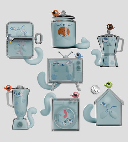 Ghost Cat Blind Box by Kaleidos Creative