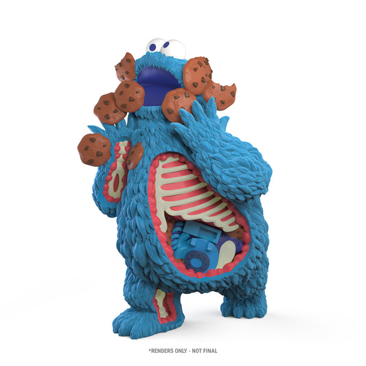 Sesame Street: Kaiju Anatomy Cookie Monster - 8 inch Flocked Vinyl Art Figure