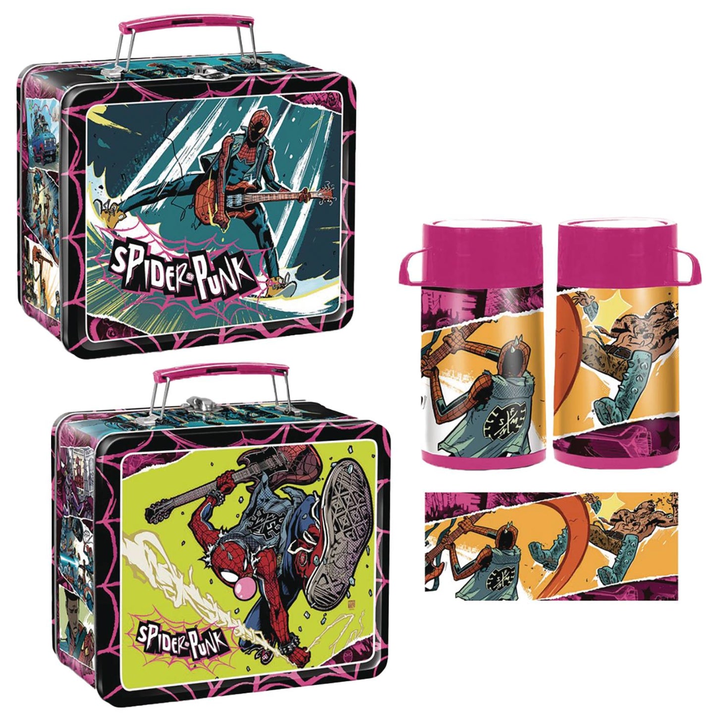 SDCC 2024 Tin Titans Spider Punk Lunch Box w/ Beverage Container - Previews Exclusive