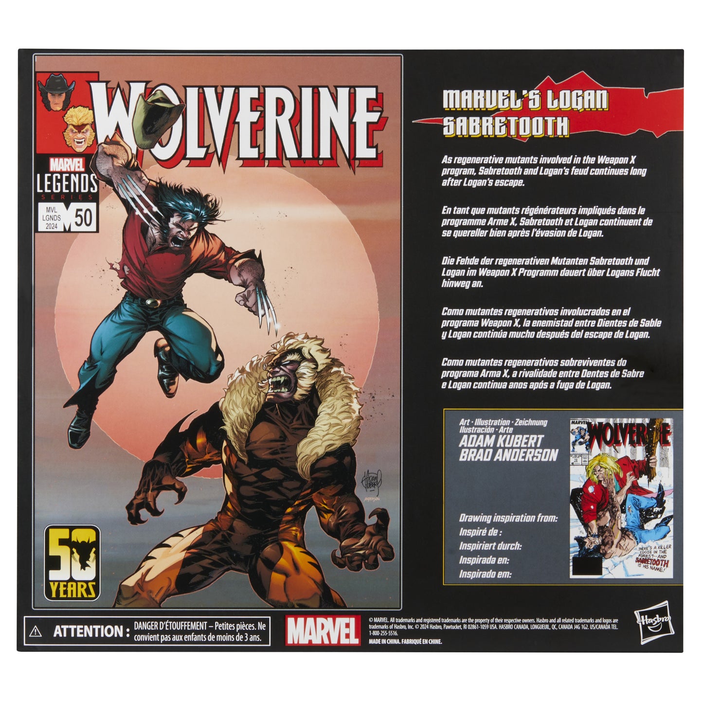 (PRE-ORDER) Marvel Legends - 50th Anniversary Wolverine vs Sabretooth - 6 inch Action Figures 2 Pack